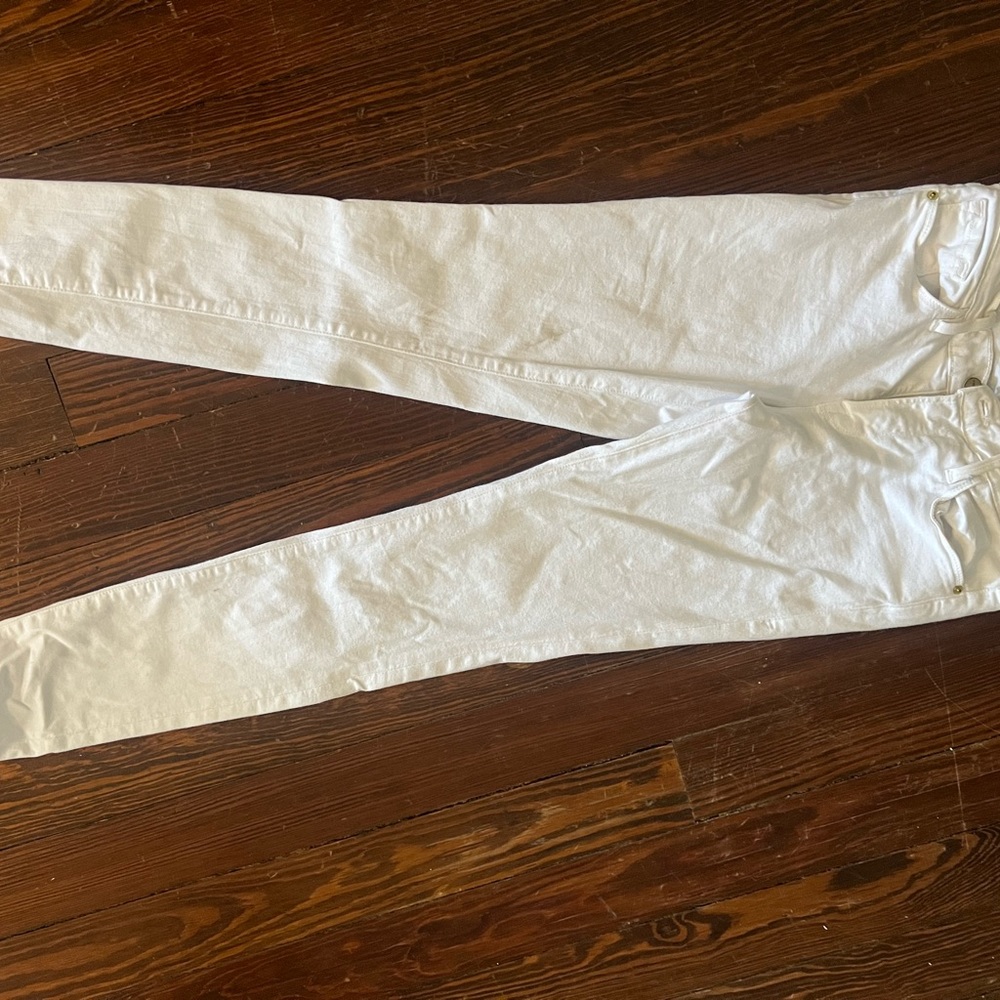 Frame skinny white jeans